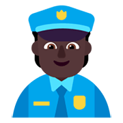 Émoji 👮🏿 Officier De Police : Peau Foncée sur Microsoft Windows 11 November 2021 Update.