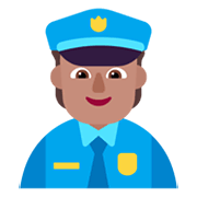 Émoji 👮🏽 Officier De Police : Peau Légèrement Mate sur Microsoft Windows 11 November 2021 Update.