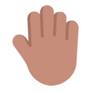Emoji 🤚🏽 Dorso Mano Alzata: Carnagione Olivastra su Microsoft Windows 11 November 2021 Update.