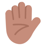 ✋🏽 Emoji Mão Levantada: Pele Morena na Microsoft Windows 11 November 2021 Update.