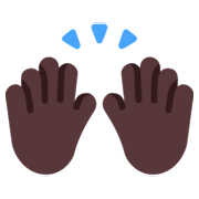 🙌🏿 Emoji Mãos Para Cima: Pele Escura na Microsoft Windows 11 November 2021 Update.