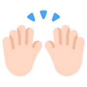 🙌🏻 Emoji zwei erhobene Handflächen: helle Hautfarbe Microsoft Windows 11 November 2021 Update.