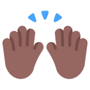 🙌🏾 Emoji zwei erhobene Handflächen: mitteldunkle Hautfarbe Microsoft Windows 11 November 2021 Update.
