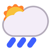 Emoji 🌦️ Sole Coperto E Pioggia su Microsoft Windows 11 November 2021 Update.