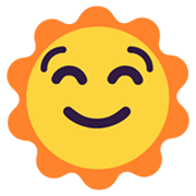 Emoji 🌞 Faccina Sole su Microsoft Windows 11 November 2021 Update.