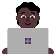 🧑🏿‍💻 Emoji IT-Experte/IT-Expertin: dunkle Hautfarbe Microsoft Windows 11 November 2021 Update.