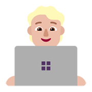Emoji 🧑🏼‍💻 Persona Esperta Di Tecnologia: Carnagione Abbastanza Chiara su Microsoft Windows 11 November 2021 Update.