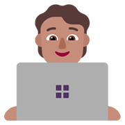 Emoji 🧑🏽‍💻 Persona Esperta Di Tecnologia: Carnagione Olivastra su Microsoft Windows 11 November 2021 Update.