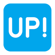 🆙 Emoji Schriftzug „UP!“ im blauen Quadrat Microsoft Windows 11 November 2021 Update.