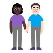 👩🏿‍🤝‍👨🏻 Emoji Mann und Frau halten Hände: dunkle Hautfarbe, helle Hautfarbe Microsoft Windows 11 November 2021 Update.