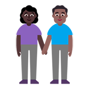 👩🏿‍🤝‍👨🏾 Emoji Mann und Frau halten Hände: dunkle Hautfarbe, mitteldunkle Hautfarbe Microsoft Windows 11 November 2021 Update.
