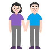 👫🏻 Emoji Mann und Frau halten Hände: helle Hautfarbe Microsoft Windows 11 November 2021 Update.