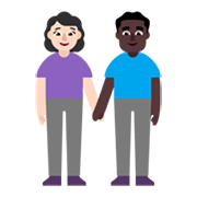 👩🏻‍🤝‍👨🏿 Emoji Mann und Frau halten Hände: helle Hautfarbe, dunkle Hautfarbe Microsoft Windows 11 November 2021 Update.
