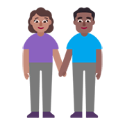 👩🏽‍🤝‍👨🏾 Emoji Mann und Frau halten Hände: mittlere Hautfarbe, mitteldunkle Hautfarbe Microsoft Windows 11 November 2021 Update.