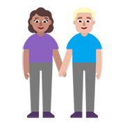 👩🏽‍🤝‍👨🏼 Emoji Mann und Frau halten Hände: mittlere Hautfarbe, mittelhelle Hautfarbe Microsoft Windows 11 November 2021 Update.