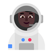 Emoji 👩🏿‍🚀 Astronauta Donna: Carnagione Scura su Microsoft Windows 11 November 2021 Update.