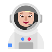 Émoji 👩🏼‍🚀 Astronaute Femme : Peau Moyennement Claire sur Microsoft Windows 11 November 2021 Update.