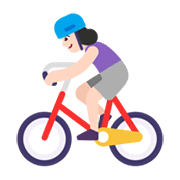 Emoji 🚴🏻‍♀️ Ciclista Donna: Carnagione Chiara su Microsoft Windows 11 November 2021 Update.