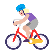 Émoji 🚴🏼‍♀️ Cycliste Femme : Peau Moyennement Claire sur Microsoft Windows 11 November 2021 Update.