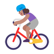 🚴🏽‍♀️ Emoji Mulher Ciclista: Pele Morena na Microsoft Windows 11 November 2021 Update.