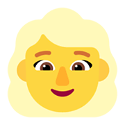Émoji 👱‍♀️ Femme Blonde sur Microsoft Windows 11 November 2021 Update.