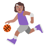 Emoji ⛹🏽‍♀️ Donna Che Fa Rimbalzare Una Palla: Carnagione Olivastra su Microsoft Windows 11 November 2021 Update.