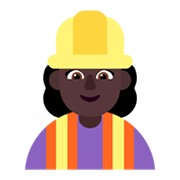 👷🏿‍♀️ Emoji Bauarbeiterin: dunkle Hautfarbe Microsoft Windows 11 November 2021 Update.