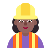 👷🏾‍♀️ Emoji Bauarbeiterin: mitteldunkle Hautfarbe Microsoft Windows 11 November 2021 Update.