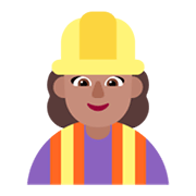 👷🏽‍♀️ Emoji Bauarbeiterin: mittlere Hautfarbe Microsoft Windows 11 November 2021 Update.