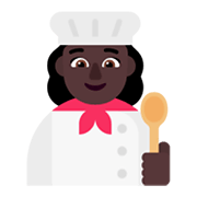 👩🏿‍🍳 Emoji Cocinera: Tono De Piel Oscuro en Microsoft Windows 11 November 2021 Update.