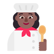 👩🏾‍🍳 Emoji Cozinheira: Pele Morena Escura na Microsoft Windows 11 November 2021 Update.