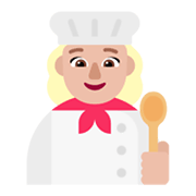 Émoji 👩🏼‍🍳 Cuisinière : Peau Moyennement Claire sur Microsoft Windows 11 November 2021 Update.