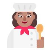 Emoji 👩🏽‍🍳 Cuoca: Carnagione Olivastra su Microsoft Windows 11 November 2021 Update.