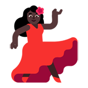 💃🏿 Emoji tanzende Frau: dunkle Hautfarbe Microsoft Windows 11 November 2021 Update.