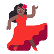 💃🏾 Emoji Mulher Dançando: Pele Morena Escura na Microsoft Windows 11 November 2021 Update.