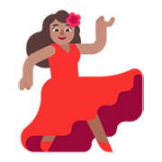 Émoji 💃🏽 Danseuse : Peau Légèrement Mate sur Microsoft Windows 11 November 2021 Update.