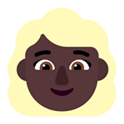 👱🏿‍♀️ Emoji Frau: dunkle Hautfarbe, blond Microsoft Windows 11 November 2021 Update.