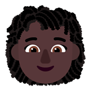 👩🏿‍🦱 Emoji Frau: dunkle Hautfarbe, lockiges Haar Microsoft Windows 11 November 2021 Update.