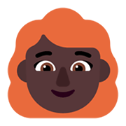 👩🏿‍🦰 Emoji Frau: dunkle Hautfarbe, rotes Haar Microsoft Windows 11 November 2021 Update.
