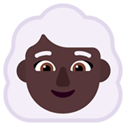 👩🏿‍🦳 Emoji Frau: dunkle Hautfarbe, weißes Haar Microsoft Windows 11 November 2021 Update.