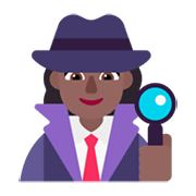 🕵🏾‍♀️ Emoji Detetive Mulher: Pele Morena Escura na Microsoft Windows 11 November 2021 Update.