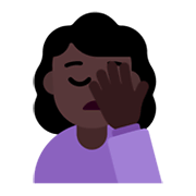 Emoji 🤦🏿‍♀️ Donna Esasperata: Carnagione Scura su Microsoft Windows 11 November 2021 Update.