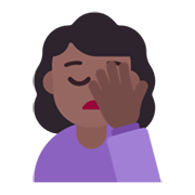 🤦🏾‍♀️ Emoji sich an den Kopf fassende Frau: mitteldunkle Hautfarbe Microsoft Windows 11 November 2021 Update.