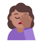 🤦🏽‍♀️ Emoji sich an den Kopf fassende Frau: mittlere Hautfarbe Microsoft Windows 11 November 2021 Update.