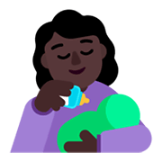 👩🏿‍🍼 Emoji Mujer Que Alimenta Al Bebé: Tono De Piel Oscuro en Microsoft Windows 11 November 2021 Update.