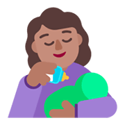 Émoji 👩🏽‍🍼 Femme Allaitant Un Bébé : Peau Légèrement Mate sur Microsoft Windows 11 November 2021 Update.