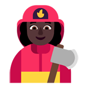 👩🏿‍🚒 Emoji Feuerwehrfrau: dunkle Hautfarbe Microsoft Windows 11 November 2021 Update.