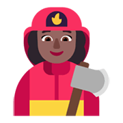 Emoji 👩🏾‍🚒 Pompiere Donna: Carnagione Abbastanza Scura su Microsoft Windows 11 November 2021 Update.