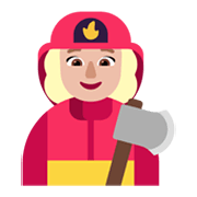 Emoji 👩🏼‍🚒 Pompiere Donna: Carnagione Abbastanza Chiara su Microsoft Windows 11 November 2021 Update.