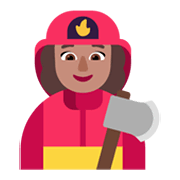 Emoji 👩🏽‍🚒 Pompiere Donna: Carnagione Olivastra su Microsoft Windows 11 November 2021 Update.